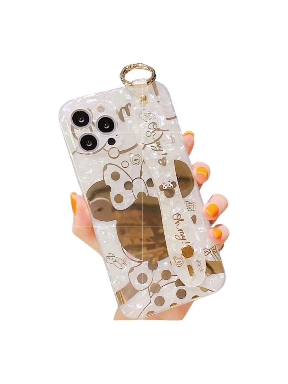 iPhone 12 Pro Max Case Gold Glitter Minnie